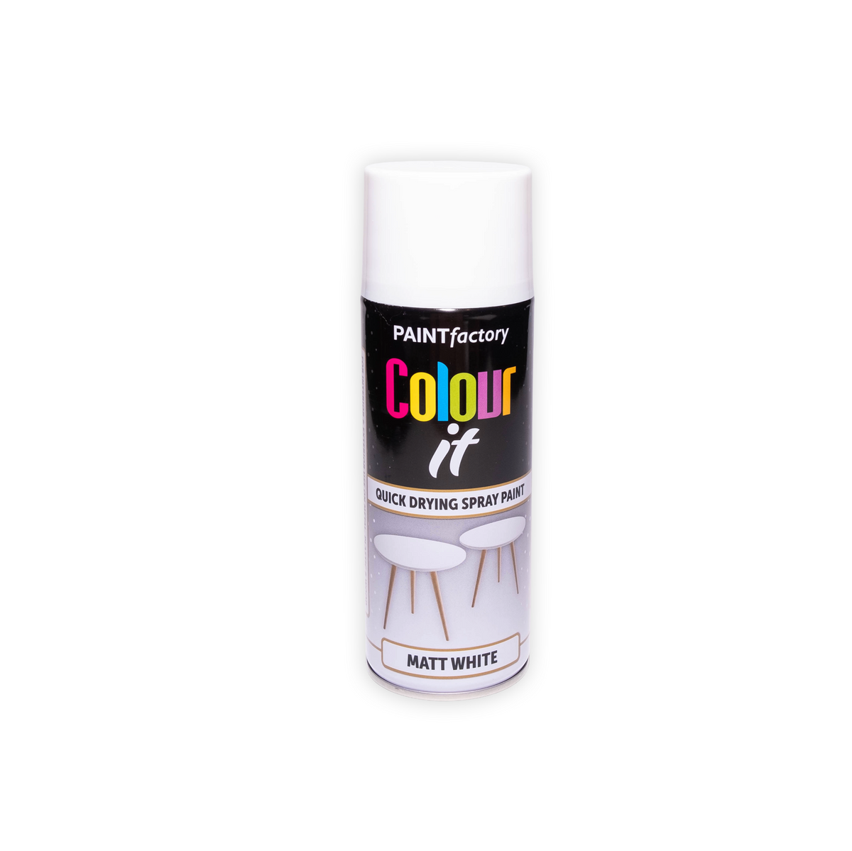 Paint Factory Colour It White Matt Spray Paint 400ml quick drying matt white aerosol paint
