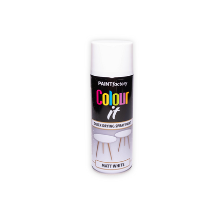 Paint Factory Colour It White Matt Spray Paint 400ml quick drying matt white aerosol paint
