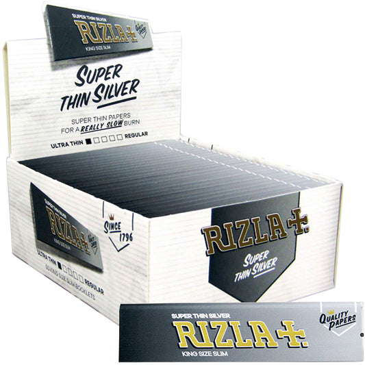 50 X King Size Slim Silver Rizla Rolling Smoking Papers