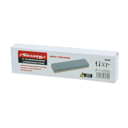 Traditional Combination Oil Whetstone 8in (200mm) – Dual Grit 120/240 Sharpening Stone for Knives, Axes & Tools