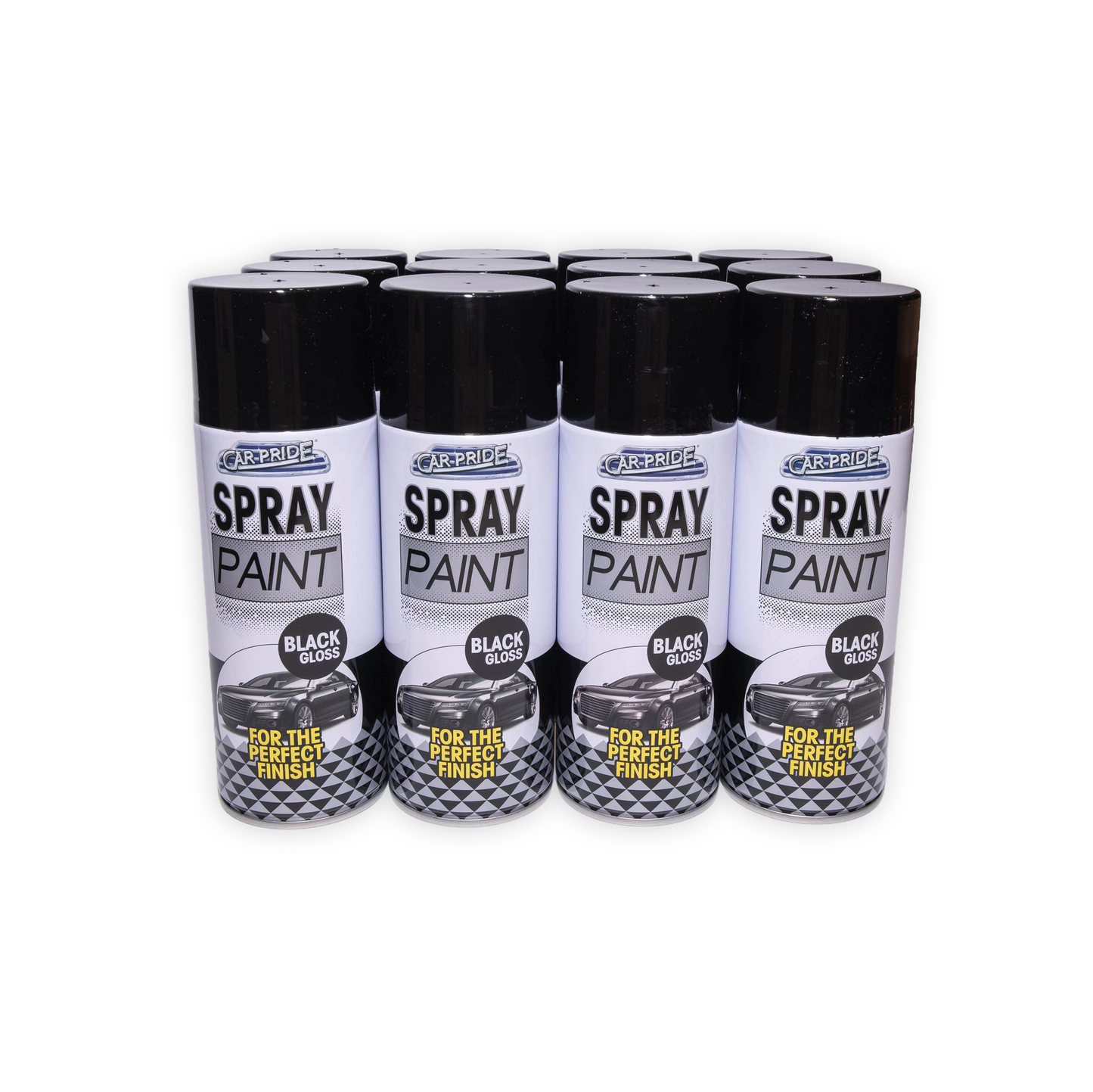 Car Pride Black Gloss Spray Paint bulk pack