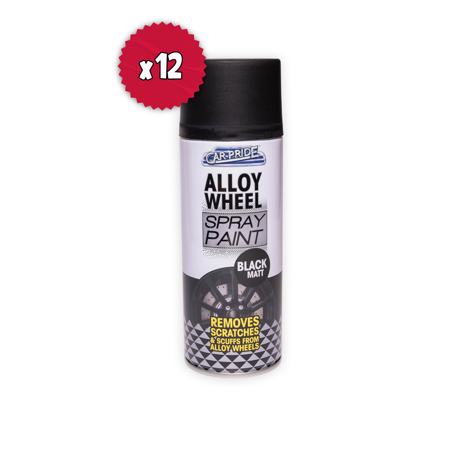 Car Pride Black Matt Spray Paint 400ml with x12 badge