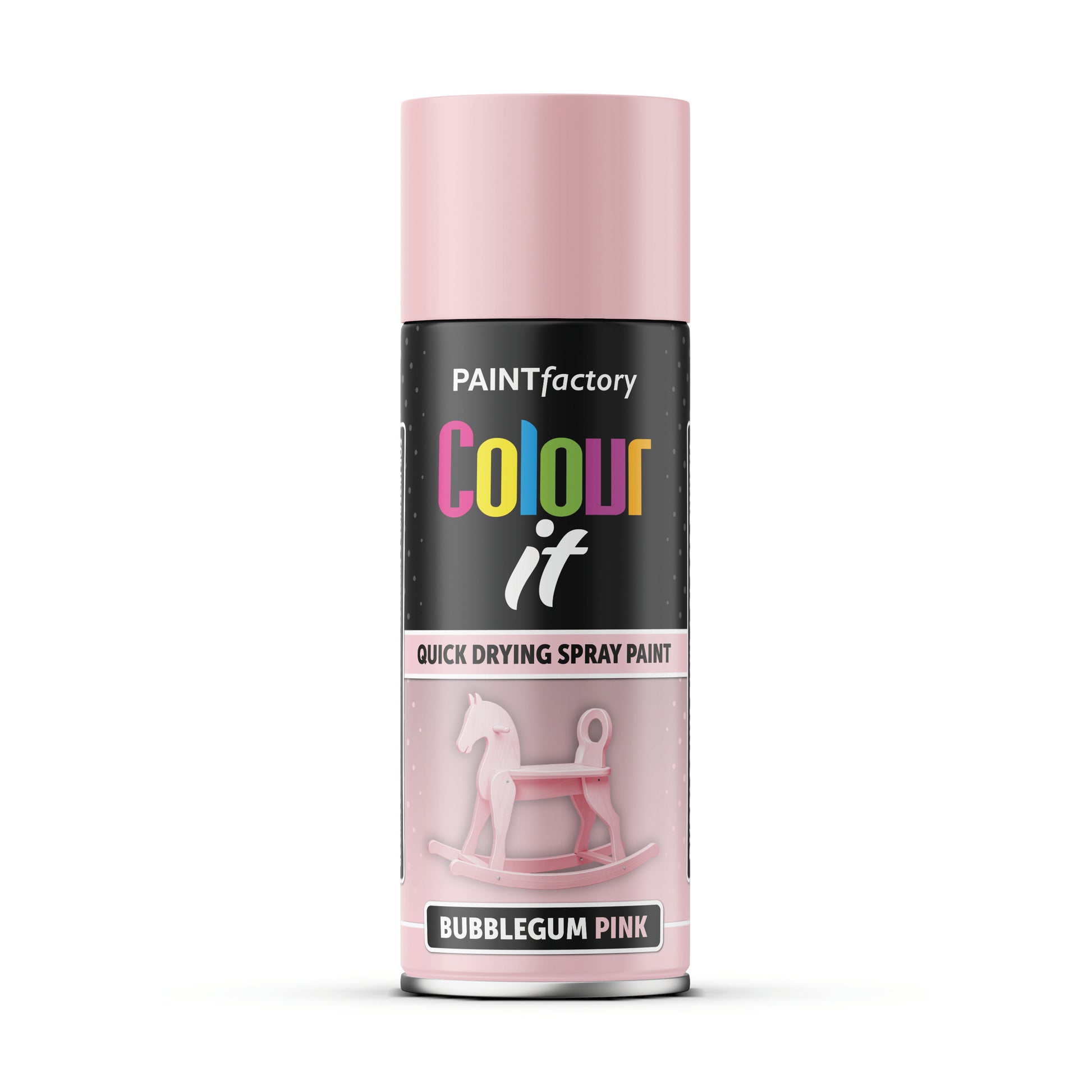 Paint Factory Colour It Bubblegum Pink Gloss Spray Paint 400ml Quick Dry Aerosol Paint