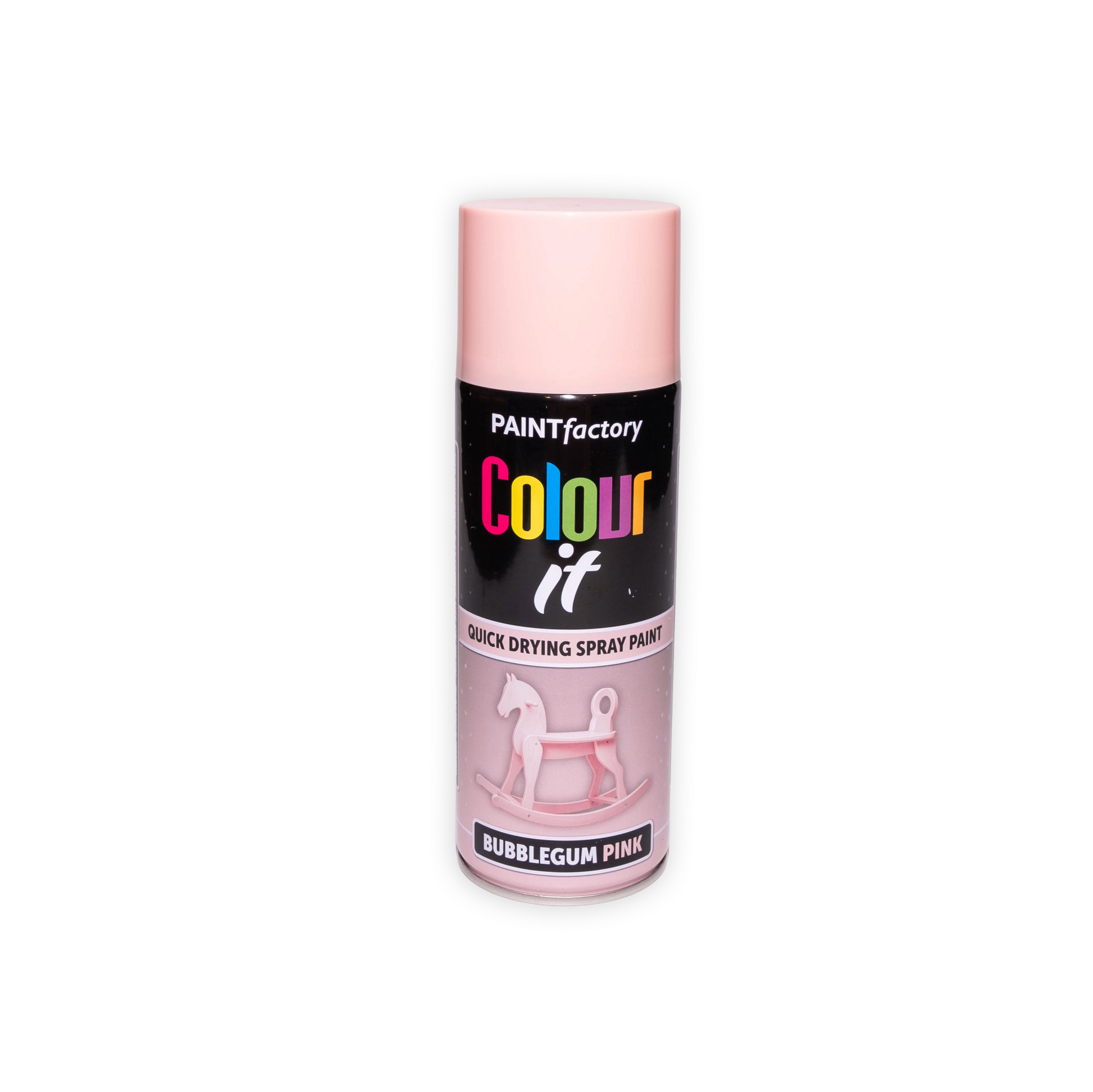 Paint Factory Colour It Bubblegum Pink Gloss Spray Paint 400ml Quick Dry Aerosol Paint