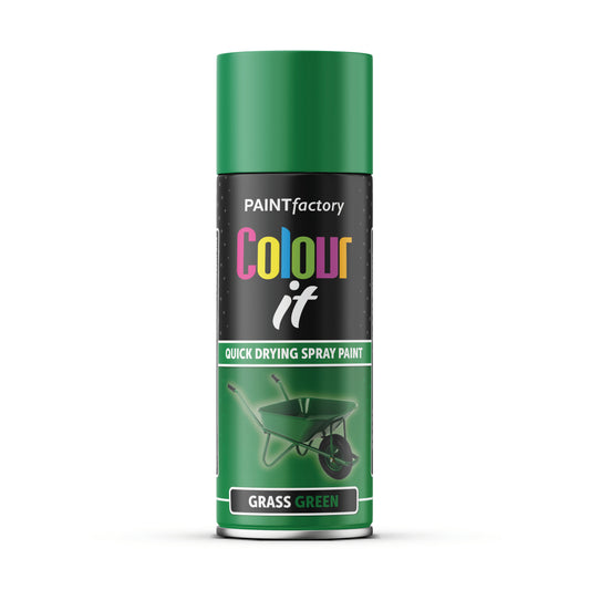 Paint Factory Colour It Grass Green Gloss Spray Paint 400ml Quick Dry Aerosol Paint