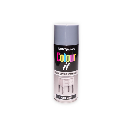 Paint Factory Colour It Light Grey Gloss Spray Paint 400ml quick drying aerosol paint can
