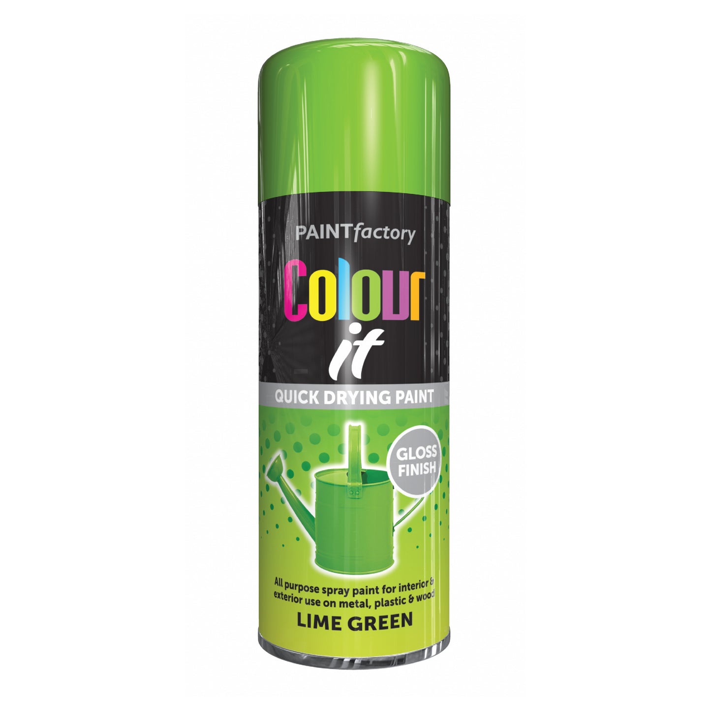 Paint Factory Colour It Lime Green Gloss Spray Paint 400ml quick drying aerosol paint can