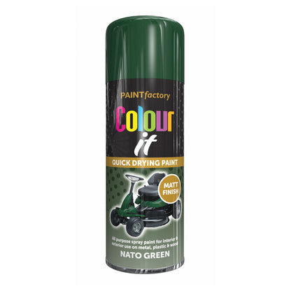 Paint Factory Colour It Nato Green Matt Spray Paint 400ml quick drying aerosol paint can