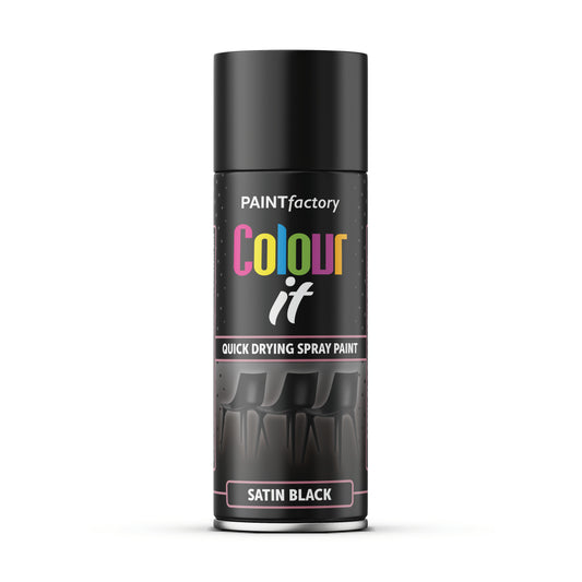 Paint Factory Colour It Satin Black Spray Paint 400ml quick drying aerosol paint can