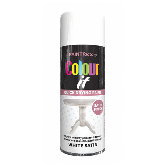 Paint Factory Colour It Satin White Spray Paint 400ml quick drying aerosol paint