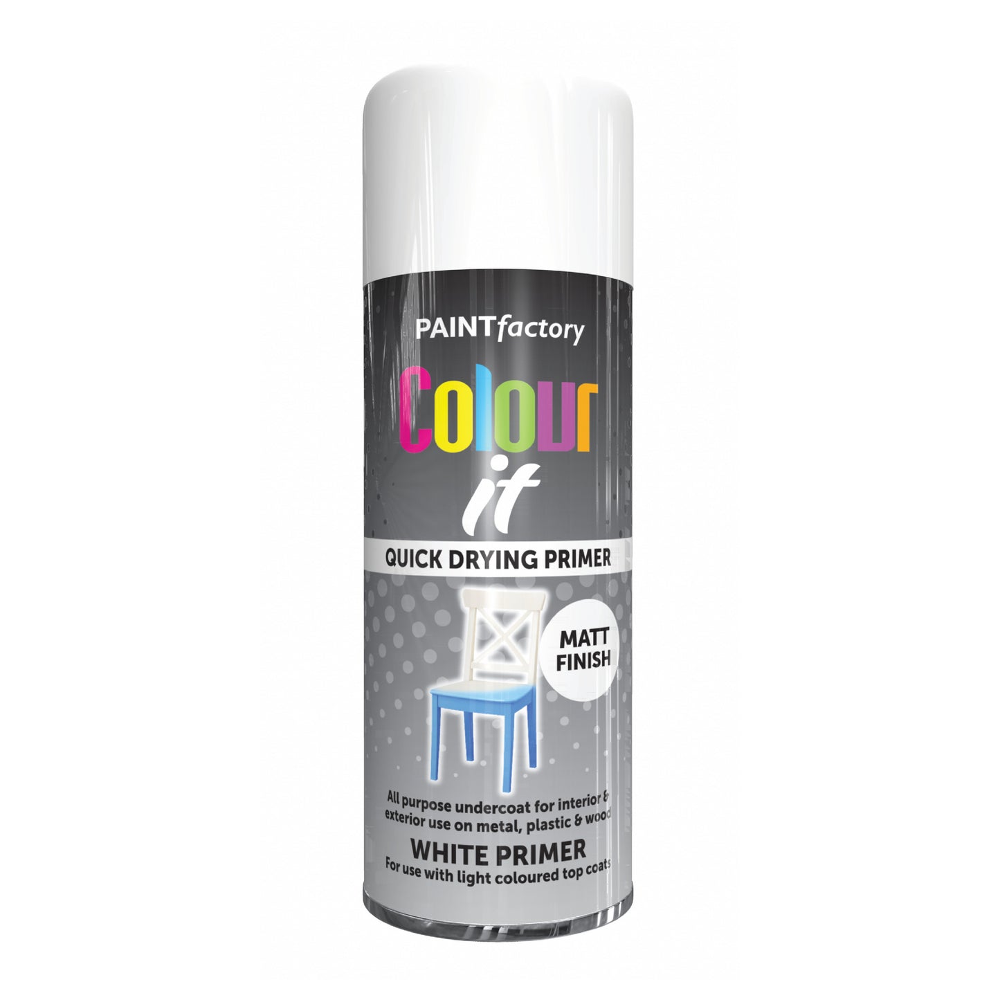 Paint Factory Colour It White Primer Spray Paint 400ml quick drying aerosol primer