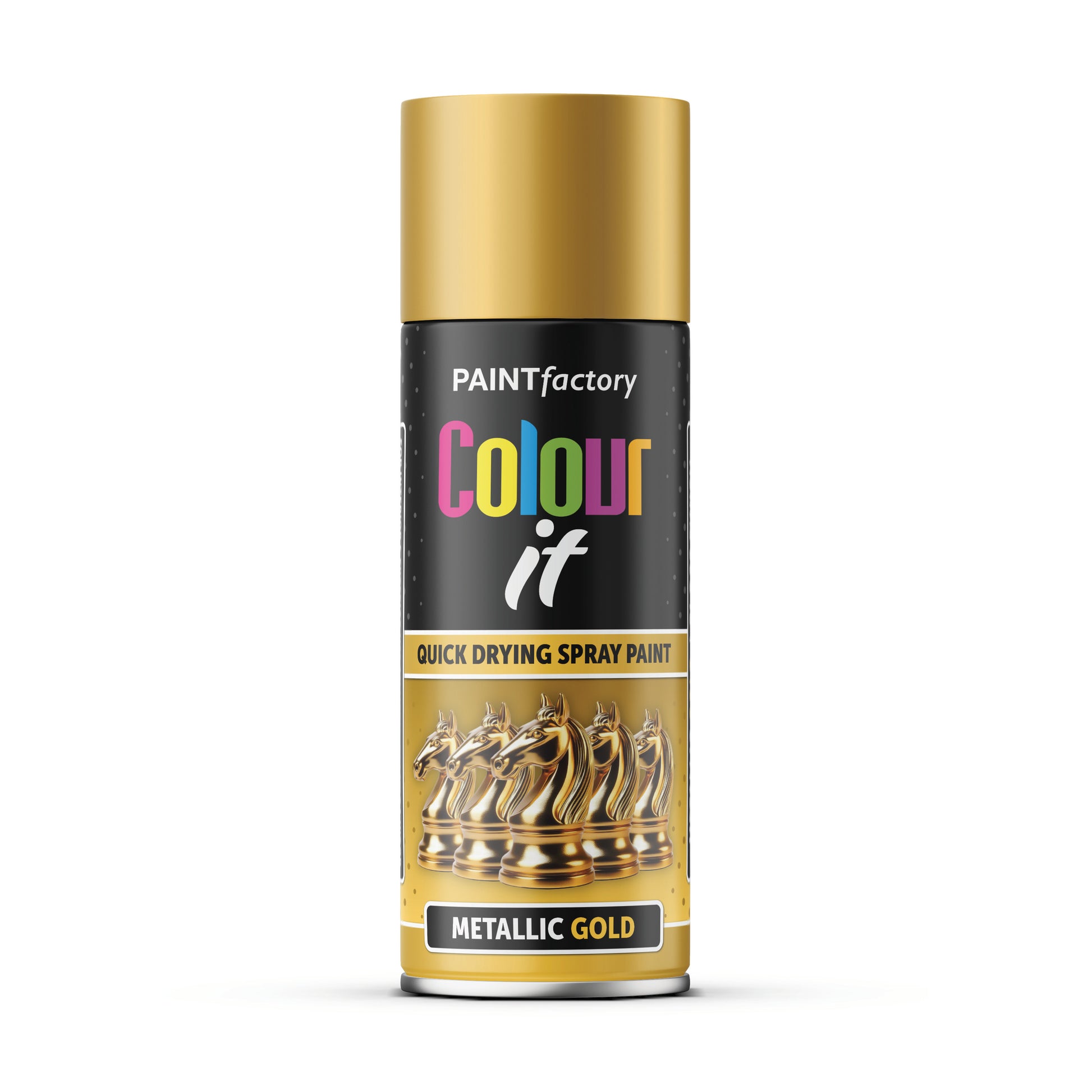 PF Colour It Metallic Gold Spray Paint 400ml aerosol can